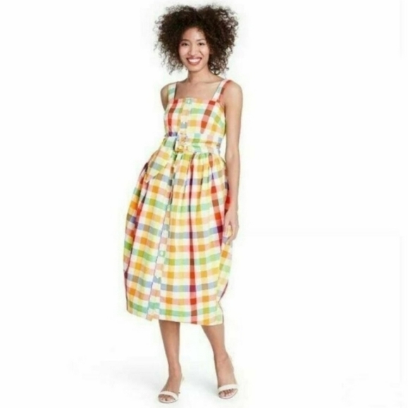 Christopher John Rogers  for Target Plaid Wide Strap Dress - Picture 3 of 16